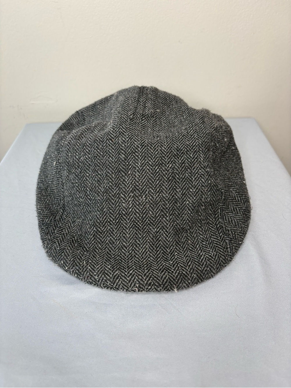 Gray Vintage Herringbone Newsboy Cap